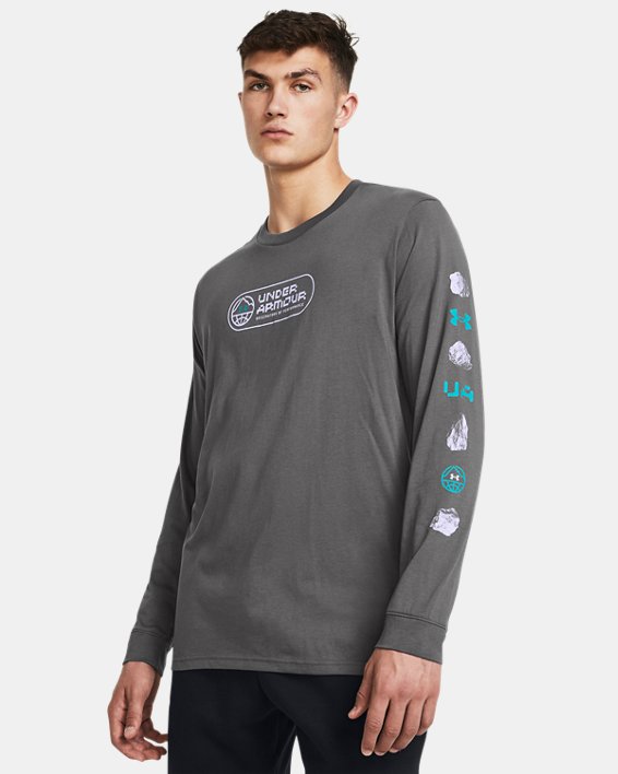 Men's UA Outdoor Rock Formation Long Sleeve in Gray image number 0